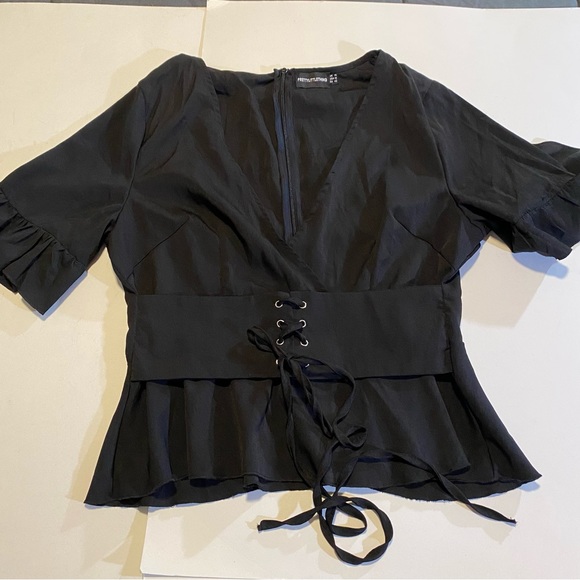 PLT crepe corset top SZ 10, GUC back zip, very little stretch, length 17” cute - Picture 11 of 11